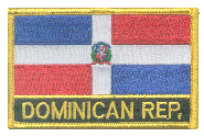 Named Flag Patch of Dominican Republic - 2¼x3¼" embroidered Named Flag Patch of the Dominican Republic.<BR>Combines with our other Named Flag Patches for discounts.