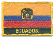 Named Flag Patch of Ecuador - 2¼x3¼" embroidered Named Flag Patch of Ecuador.<BR>Combines with our other Named Flag Patches for discounts.