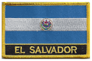 Named Flag Patch of El Salvador - 2¼x3¼" embroidered Named Flag Patch of El Salvador.<BR>Combines with our other Named Flag Patches for discounts.