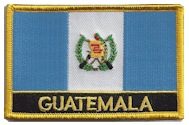 Named Flag Patch of Guatemala - 2¼x3¼" embroidered Named Flag Patch of Guatemala.<BR>Combines with our other Named Flag Patches for discounts.