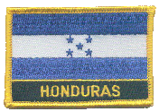 Named Flag Patch of Honduras - 2¼x3¼" embroidered Named Flag Patch of Honduras.<BR>Combines with our other Named Flag Patches for discounts.