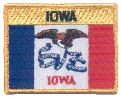 Named Flag Patch of State of Iowa - 2¾x3½" embroidered Named Flag Patch of the State of Iowa.<BR>Combines with our other Named Flag Patches for discounts.