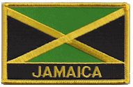 Named Flag Patch of Jamaica - 2¼x3¼" embroidered Named Flag Patch of Jamaica.<BR>Combines with our other Named Flag Patches for discounts.