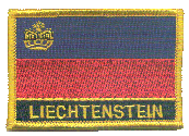 Named Flag Patch of Liechtenstein - 2¼x3¼" embroidered Named Flag Patch of Liechtenstein.<BR>Combines with our other Named Flag Patches for discounts.