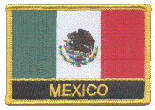 Named Flag Patch of Mexico - 2¼x3¼" embroidered Named Flag Patch of Mexico.<BR>Combines with our other Named Flag Patches for discounts.