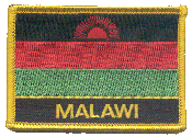 Named Flag Patch of Malawi - 2¼x3¼" embroidered Named Flag Patch of Malawi.<BR>Combines with our other Named Flag Patches for discounts.