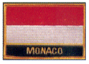 Named Flag Patch of Monaco - 2¼x3¼" embroidered Named Flag Patch of Monaco.<BR>Combines with our other Named Flag Patches for discounts.