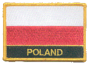 Named Flag Patch of Poland - 2¼x3¼" embroidered Named Flag Patch of Poland.<BR>Combines with our other Named Flag Patches for discounts.