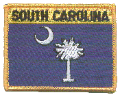 Named Flag Patch of State of South Carolina - 2¾x3½" embroidered Named Flag Patch of the State of South Carolina.<BR>Combines with our other Named Flag Patches for discounts.