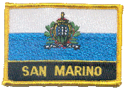 Named Flag Patch of San Marino - 2¼x3¼" embroidered Named Flag Patch of San Marino.<BR>Combines with our other Named Flag Patches for discounts.