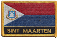 Named Flag Patch of Sint Maarten - 2¼x3¼" embroidered Named Flag Patch of St Maarten.<BR>Combines with our other Named Flag Patches for discounts.