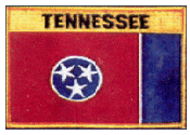 Named Flag Patch of State of Tennessee - 2¾x3½" embroidered Named Flag Patch of the State of Tennessee.<BR>Combines with our other Named Flag Patches for discounts.