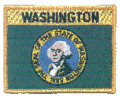 Named Flag Patch of State of Washington - 2¾x3½" embroidered Named Flag Patch of the State of Washington.<BR>Combines with our other Named Flag Patches for discounts.