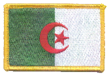 Standard Rectangle Flag Patch of Algeria - 2¼x3½" embroidered Standard Rectangle Flag Patch of Algeria.<BR>Combines with our other Standard Rectangle Flag Patches for discounts.