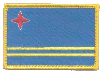 Standard Rectangle Flag Patch of Aruba - 2¼x3½" embroidered Standard Rectangle Flag Patch of Aruba.<BR>Combines with our other Standard Rectangle Flag Patches for discounts.