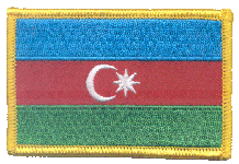 Standard Rectangle Flag Patch of Azerbaijan - 2¼x3½" embroidered Standard Rectangle Flag Patch of Azerbaijan.<BR>Combines with our other Standard Rectangle Flag Patches for discounts.