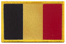 Standard Rectangle Flag Patch of Belgium - 2¼x3½" embroidered Standard Rectangle Flag Patch of Belgium.<BR>Combines with our other Standard Rectangle Flag Patches for discounts.