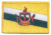 Standard Rectangle Flag Patch of Brunei - 2¼x3½" embroidered Standard Rectangle Flag Patch of Brunei.<BR>Combines with our other Standard Rectangle Flag Patches for discounts.