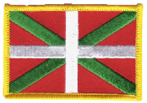 Standard Rectangle Flag Patch of Basque - 2¼x3½" embroidered Standard Rectangle Flag Patch of Basque.<BR>Combines with our other Standard Rectangle Flag Patches for discounts.