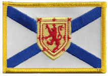 Standard Rectangle Flag Patch of Canadian Province of Nova Scotia - 2¼x3½" embroidered Standard Rectangle Flag Patch of Nova Scotia.<BR>Combines with our other Standard Rectangle Flag Patches for discounts.