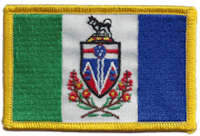 Standard Rectangle Flag Patch of Canadian Yukon Territory  - 2¼x3½" embroidered Standard Rectangle Flag Patch of Yukon.<BR>Combines with our other Standard Rectangle Flag Patches for discounts.