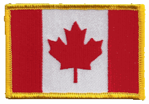 Standard Rectangle Flag Patch of Canada - 2¼x3½" embroidered Standard Rectangle Flag Patch of Canada.<BR>Combines with our other Standard Rectangle Flag Patches for discounts.