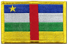 Standard Rectangle Flag Patch of Central African Republic - 2¼x3½" embroidered Standard Rectangle Flag Patch of the Central African Republic.<BR>Combines with our other Standard Rectangle Flag Patches for discounts.