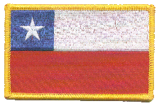 Standard Rectangle Flag Patch of Chile - 2¼x3½" embroidered Standard Rectangle Flag Patch of Chile.<BR>Combines with our other Standard Rectangle Flag Patches for discounts.