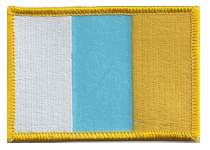 Standard Rectangle Flag Patch of Canary Islands - 2¼x3½" embroidered Standard Rectangle Flag Patch of the Canary Islands - Civil (no seal).<BR>Combines with our other Standard Rectangle Flag Patches for discounts.