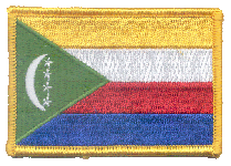 Standard Rectangle Flag Patch of Comoros - 2¼x3½" embroidered Standard Rectangle Flag Patch of Comoros.<BR>Combines with our other Standard Rectangle Flag Patches for discounts.