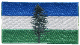 Standard Rectangle Flag Patch of Cascadia - 2x3½" embroidered Standard Rectangle Flag Patch of Cascadia.<BR>Combines with our other Standard Rectangle Flag Patches for discounts.