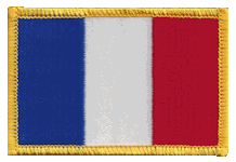 Standard Rectangle Flag Patch of France - 2¼x3½" embroidered Standard Rectangle Flag Patch of France.<BR>Combines with our other Standard Rectangle Flag Patches for discounts.