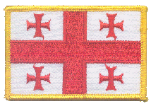 Standard Rectangle Flag Patch of Georgia (Country) - 2¼x3½" embroidered Standard Rectangle Flag Patch of Georgia (Country).<BR>Combines with our other Standard Rectangle Flag Patches for discounts.