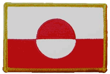 Standard Rectangle Flag Patch of Greenland - 2¼x3½" embroidered Standard Rectangle Flag Patch of Greenland.<BR>Combines with our other Standard Rectangle Flag Patches for discounts.