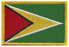 Standard Rectangle Flag Patch of Guyana - 2¼x3½" embroidered Standard Rectangle Flag Patch of Guyana.<BR>Combines with our other Standard Rectangle Flag Patches for discounts.