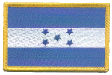 Standard Rectangle Flag Patch of Honduras - 2¼x3½" embroidered Standard Rectangle Flag Patch of Honduras.<BR>Combines with our other Standard Rectangle Flag Patches for discounts.
