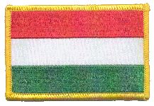 Standard Rectangle Flag Patch of Hungary - 2¼x3½" embroidered Standard Rectangle Flag Patch of Hungary.<BR>Combines with our other Standard Rectangle Flag Patches for discounts.