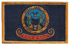 Standard Rectangle Flag Patch of State of Idaho - 2¼x3½" embroidered Standard Rectangle Flag Patch of the State of Idaho.<BR>Combines with our other Standard Rectangle Flag Patches for discounts.