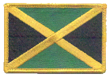 Standard Rectangle Flag Patch of Jamaica - 2¼x3½" embroidered Standard Rectangle Flag Patch of Jamaica.<BR>Combines with our other Standard Rectangle Flag Patches for discounts.