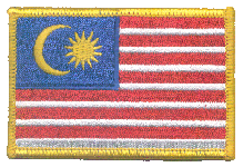 Standard Rectangle Flag Patch of Malaysia - 2¼x3½" embroidered Standard Rectangle Flag Patch of Malaysia.<BR>Combines with our other Standard Rectangle Flag Patches for discounts.