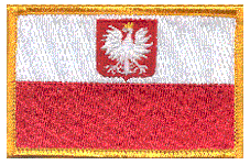 Standard Rectangle Flag Patch of Poland with Eagle - 2¼x3½" embroidered Standard Rectangle Flag Patch of Poland with Eagle.<BR>Combines with our other Standard Rectangle Flag Patches for discounts.