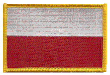 Standard Rectangle Flag Patch of Poland - 2¼x3½" embroidered Standard Rectangle Flag Patch of Poland.<BR>Combines with our other Standard Rectangle Flag Patches for discounts.
