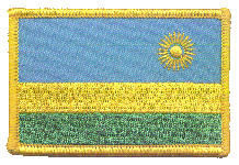 Standard Rectangle Flag Patch of Rwanda - 2¼x3½" embroidered Standard Rectangle Flag Patch of Rwanda.<BR>Combines with our other Standard Rectangle Flag Patches for discounts.