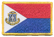 Standard Rectangle Flag Patch of St Maarten - 2¼x3½" embroidered Standard Rectangle Flag Patch of St Maarten.<BR>Combines with our other Standard Rectangle Flag Patches for discounts.