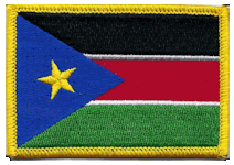 Standard Rectangle Flag Patch of South Sudan - 2¼x3½" embroidered Standard Rectangle Flag Patch of the South Sudan.<BR>Combines with our other Standard Rectangle Flag Patches for discounts.