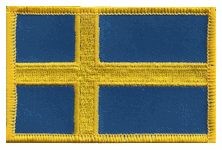 Standard Rectangle Flag Patch of Sweden - 2¼x3½" embroidered Standard Rectangle Flag Patch of Sweden.<BR>Combines with our other Standard Rectangle Flag Patches for discounts.