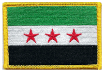 Standard Rectangle Flag Patch of Syria Independence - 2¼x3½" embroidered Standard Rectangle Flag Patch of Syria Independence.<BR>Combines with our other Standard Rectangle Flag Patches for discounts.