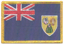 Standard Rectangle Flag Patch of Turks & Caicos - 2¼x3½" embroidered Standard Rectangle Flag Patch of Turks & Caicos.<BR>Combines with our other Standard Rectangle Flag Patches for discounts.