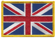 Standard Rectangle Flag Patch of United Kingdom - 2¼x3½" embroidered Standard Rectangle Flag Patch of the United Kingdom.<BR>Combines with our other Standard Rectangle Flag Patches for discounts.