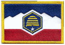 Standard Rectangle Flag Patch of State of Utah - 2¼x3½" embroidered Standard Rectangle Flag Patch of the State of Utah.<BR>Combines with our other Standard Rectangle Flag Patches for discounts.